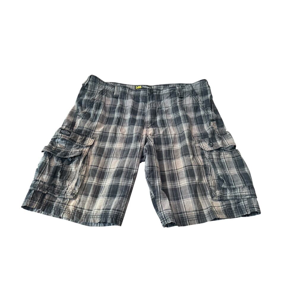 Lee Plaid Cargo Shorts Mens 40 Cotton Pockets Casual Outdoor Workwear Hiking